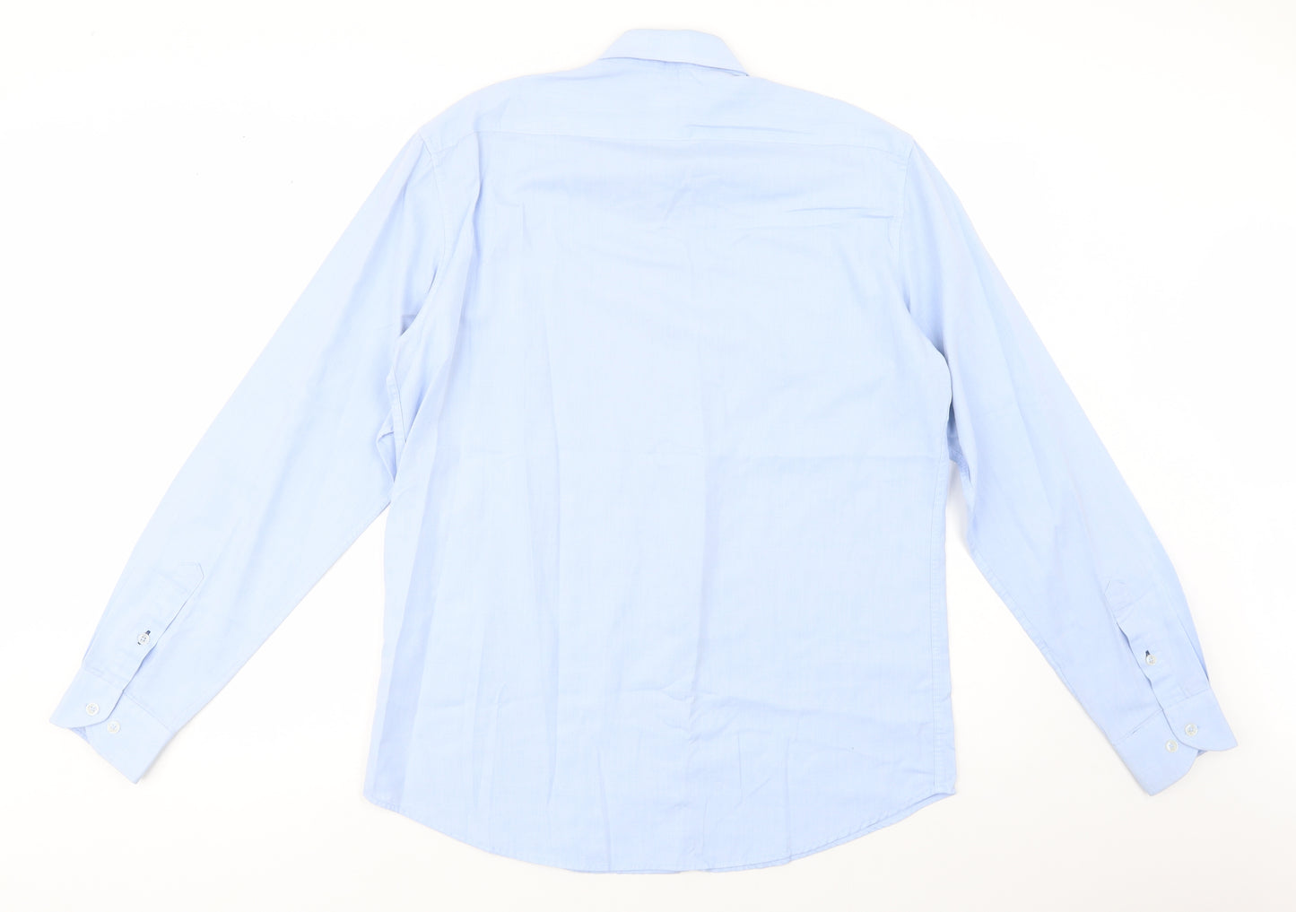 Sfera Men Mens Blue  Cotton  Dress Shirt Size L Collared Button
