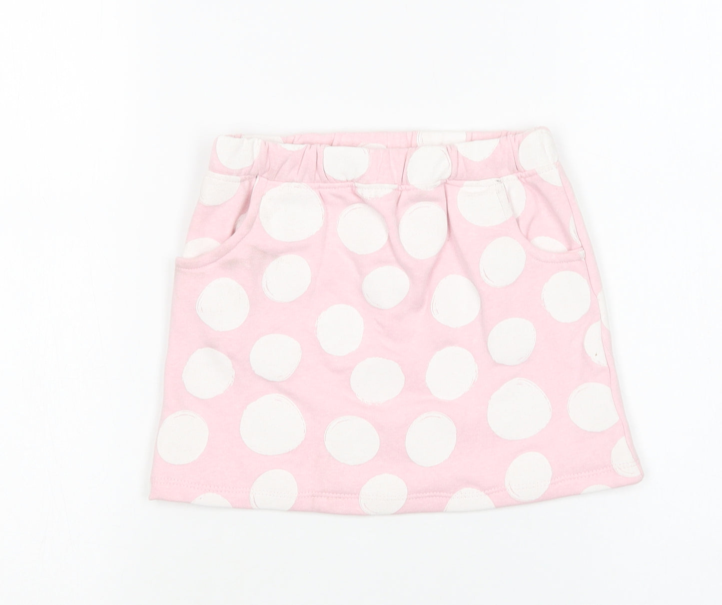 Matalan Girls Pink Polka Dot Cotton Mini Skirt Size 3-4 Years  Regular