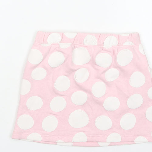 Matalan Girls Pink Polka Dot Cotton Mini Skirt Size 3-4 Years  Regular