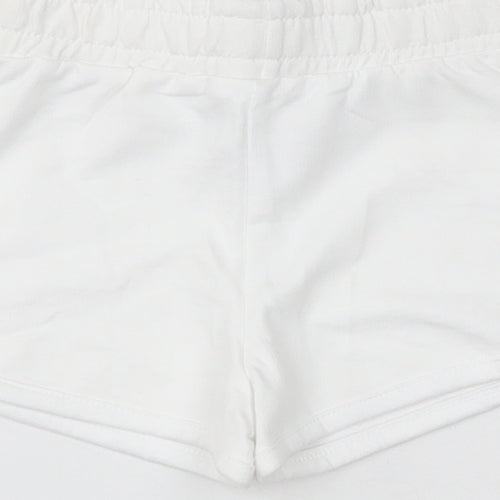 Dunes Girls White  Cotton Sweat Shorts Size 5 Years  Regular Drawstring