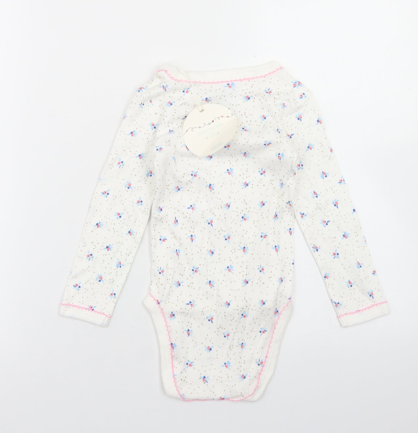 Dunnes Stores Girls White Floral Cotton Babygrow One-Piece Size 18-24 Months  Snap - Leigh Tucker