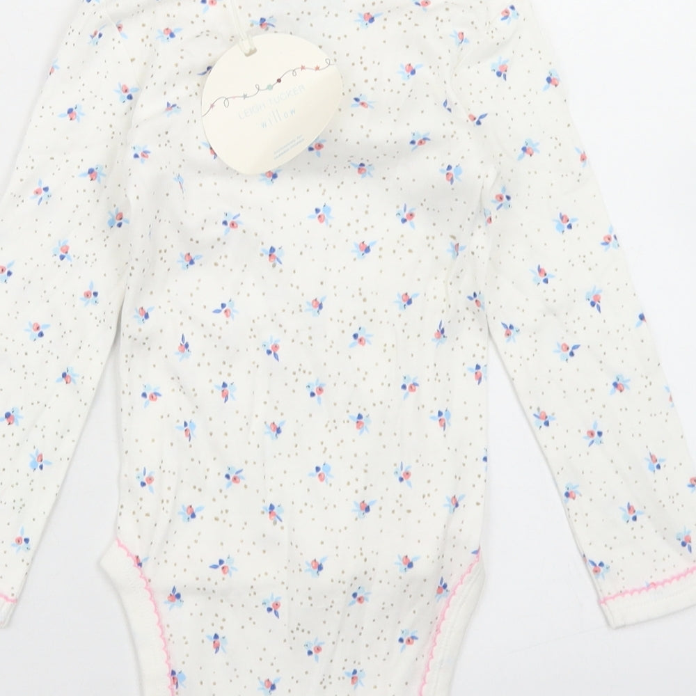 Dunnes Stores Girls White Floral Cotton Babygrow One-Piece Size 18-24 Months  Snap - Leigh Tucker