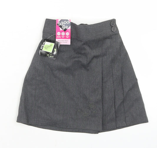Matalan Girls Grey  Polyester Pleated Skirt Size 3 Years  Regular  - School Wear