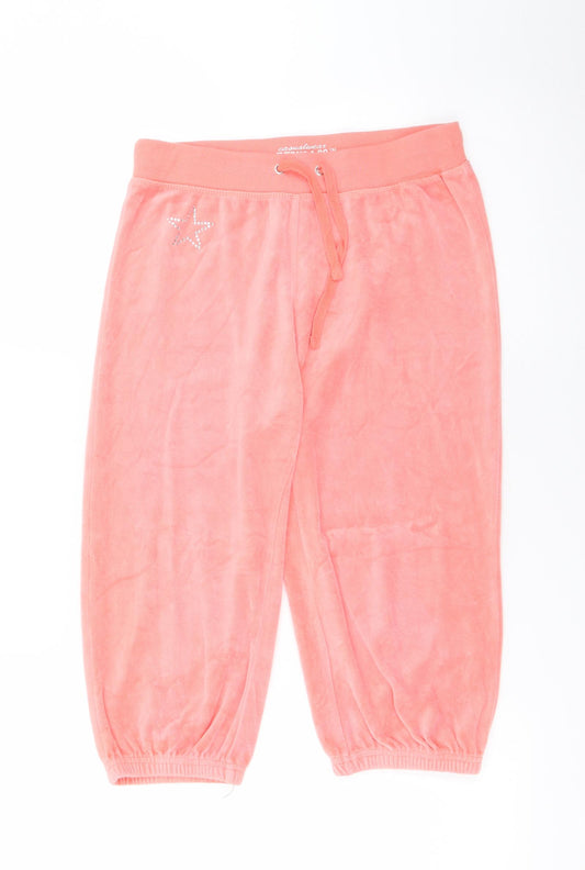 Primark Girls Pink  Cotton Jogger Trousers Size 8 Years  Regular Tie