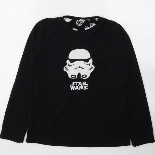 Star Wars Boys Black Solid Polyester  Pyjama Top Size 12-13 Years  Pullover