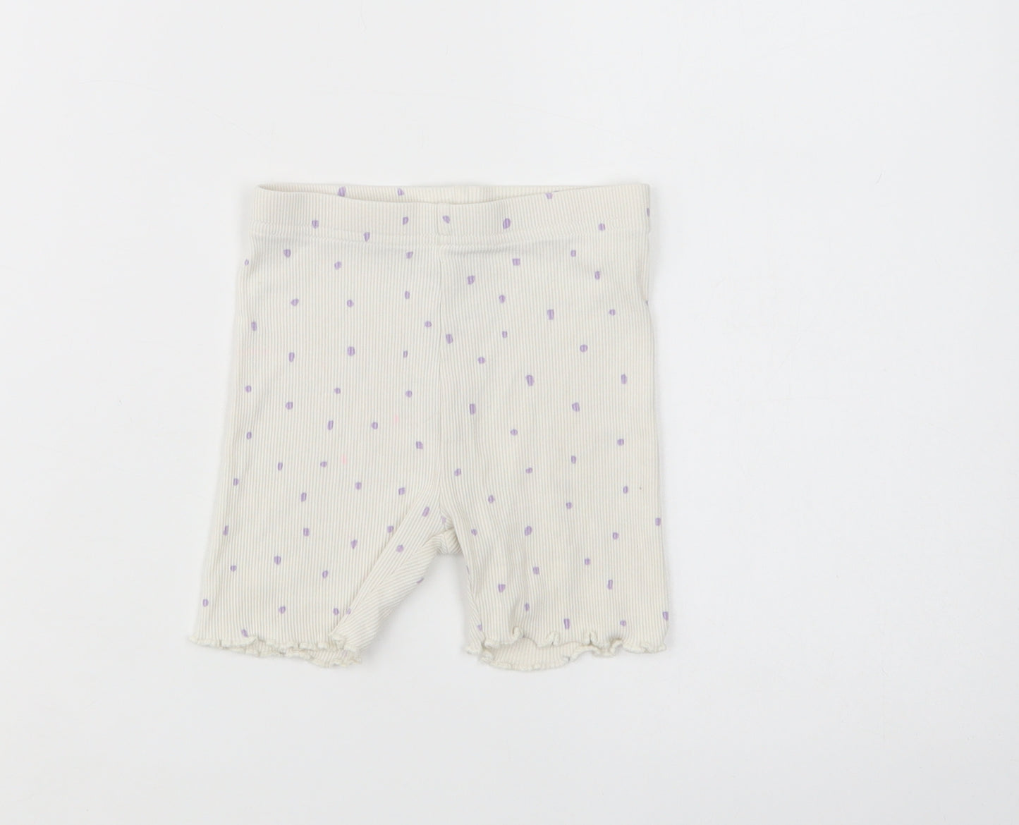 George Girls White Polka Dot Cotton Sweat Shorts Size 2-3 Years  Regular