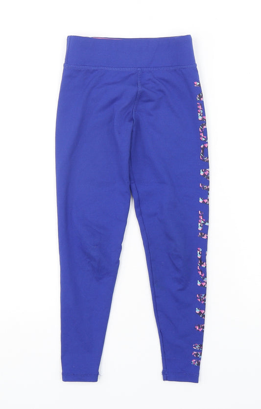 Dunnes Stores Girls Blue  Polyester Jogger Trousers Size 5-6 Years  Regular  - Leggings