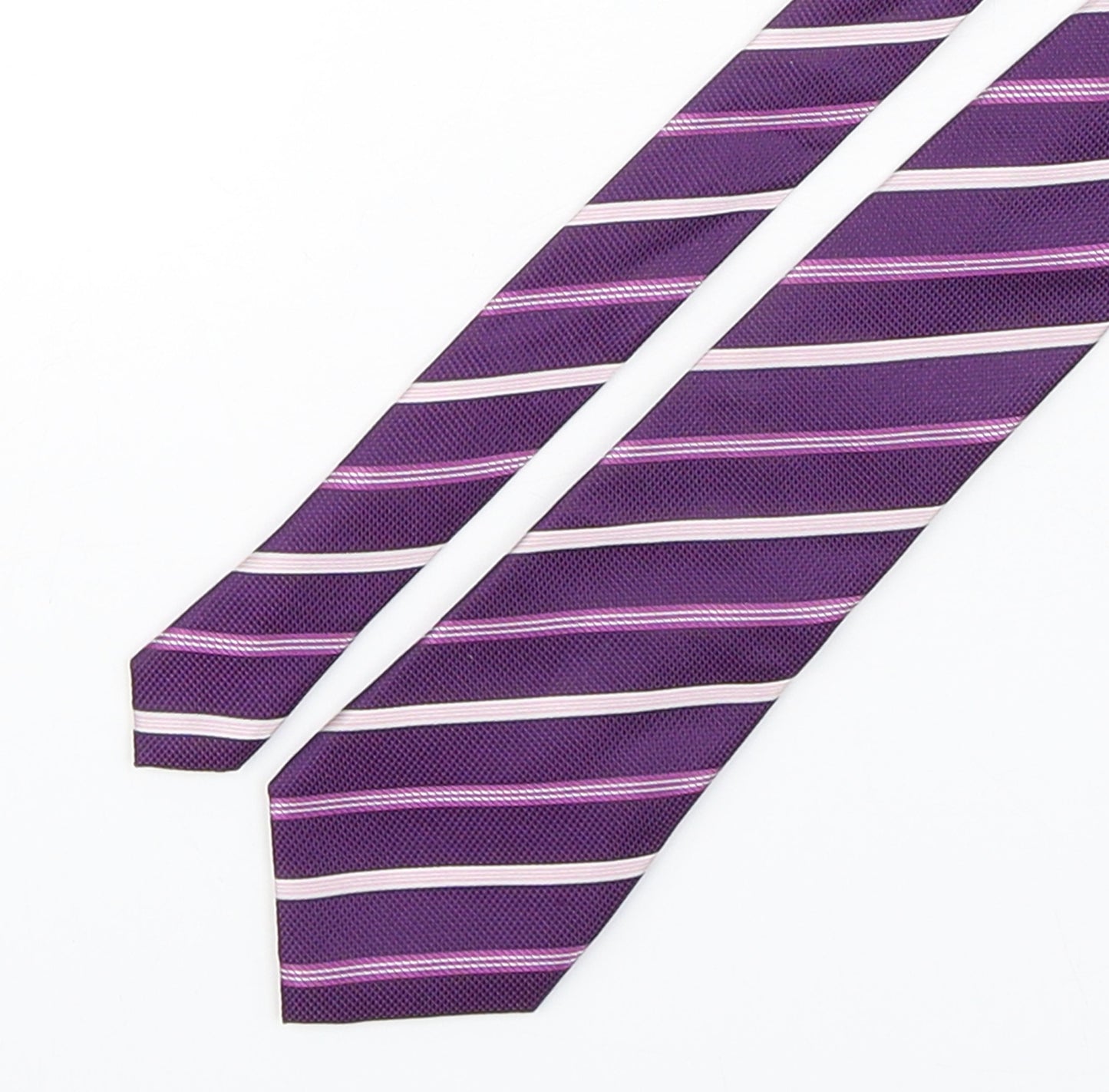 Hawes & Curtis Mens Purple Striped Silk Pointed Tie One Size