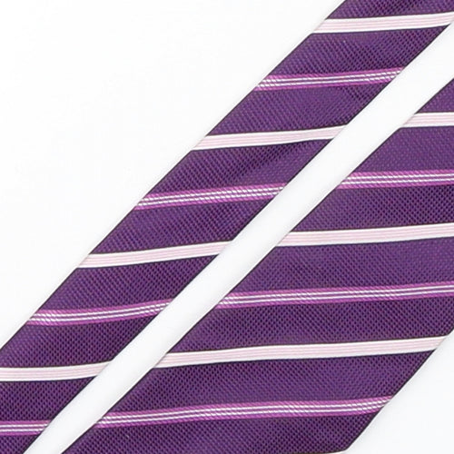 Hawes & Curtis Mens Purple Striped Silk Pointed Tie One Size