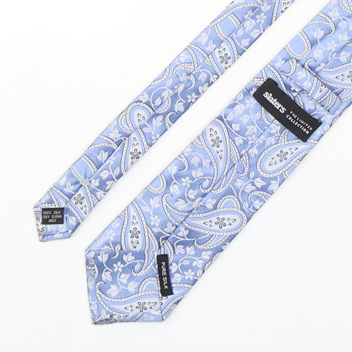 Slaters Mens Blue Paisley Silk Pointed Tie One Size