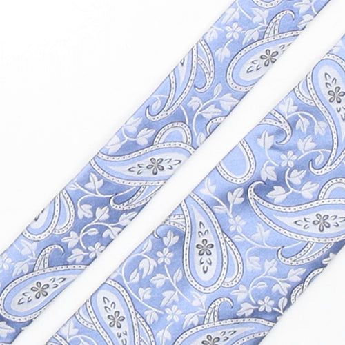 Slaters Mens Blue Paisley Silk Pointed Tie One Size