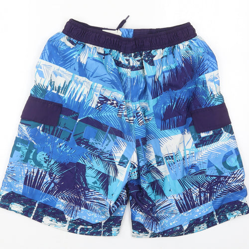 Ocean Pacific Mens Blue Geometric Polyester Athletic Shorts Size M L9 in Regular  - Swim Shorts