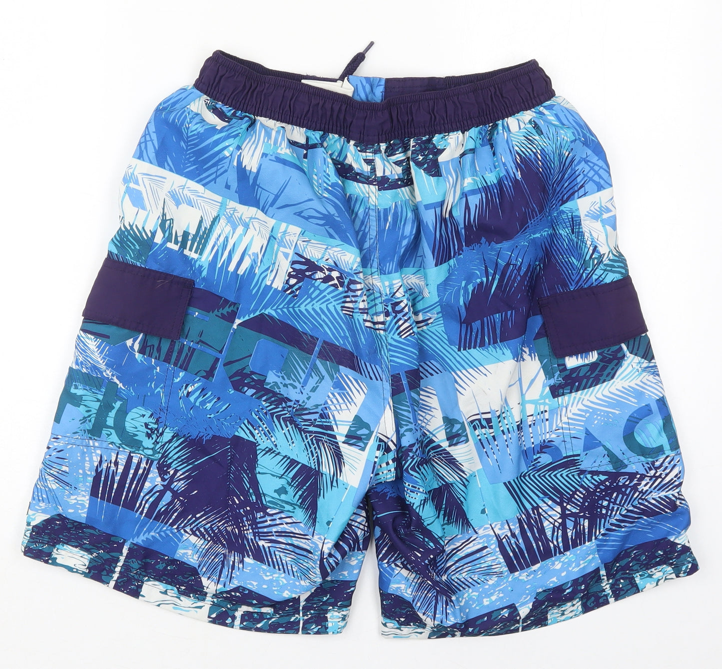 Ocean Pacific Mens Blue Geometric Polyester Athletic Shorts Size M L9 in Regular  - Swim Shorts