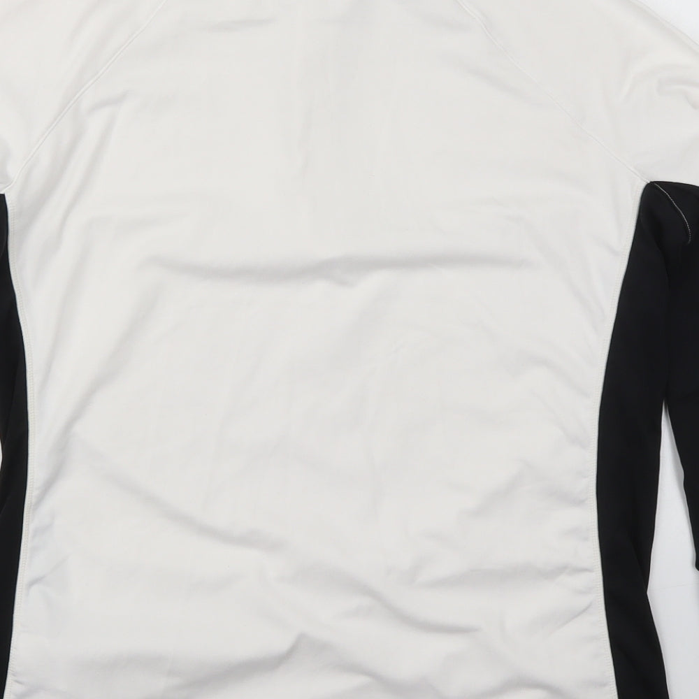 NEVICA Womens White  Polyester Basic T-Shirt Size 16 Round Neck Zip