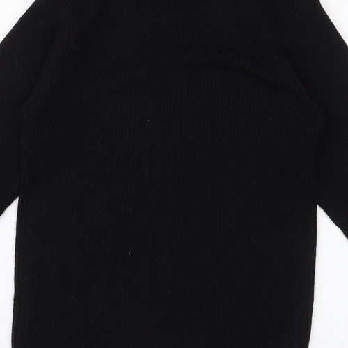 Ozone Womens Black V-Neck  Acrylic Cardigan Jumper Size S