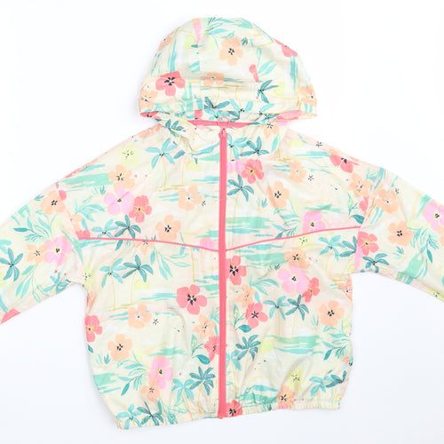 Marks and Spencer Girls Multicoloured Floral  Jacket  Size 9-10 Years  Zip