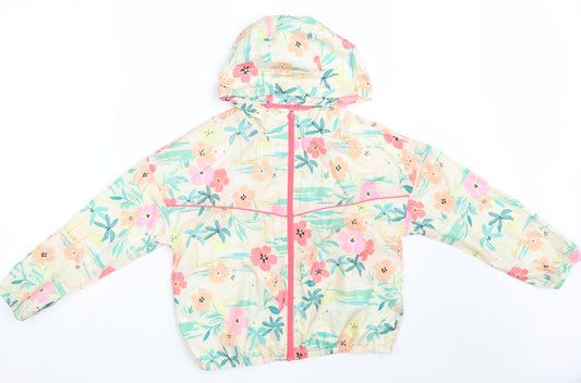Marks and Spencer Girls Multicoloured Floral  Jacket  Size 9-10 Years  Zip