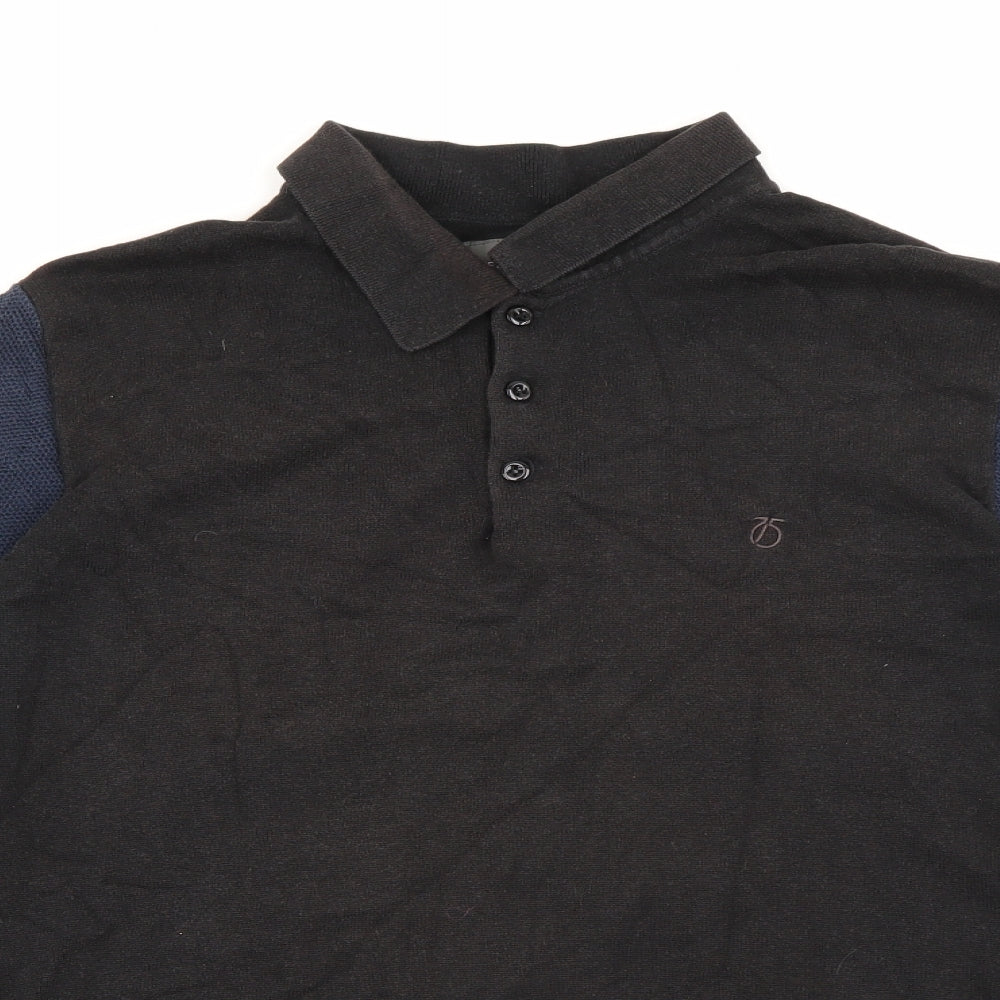 Peter Werth Mens Blue  Acrylic  Polo Size M Collared Button