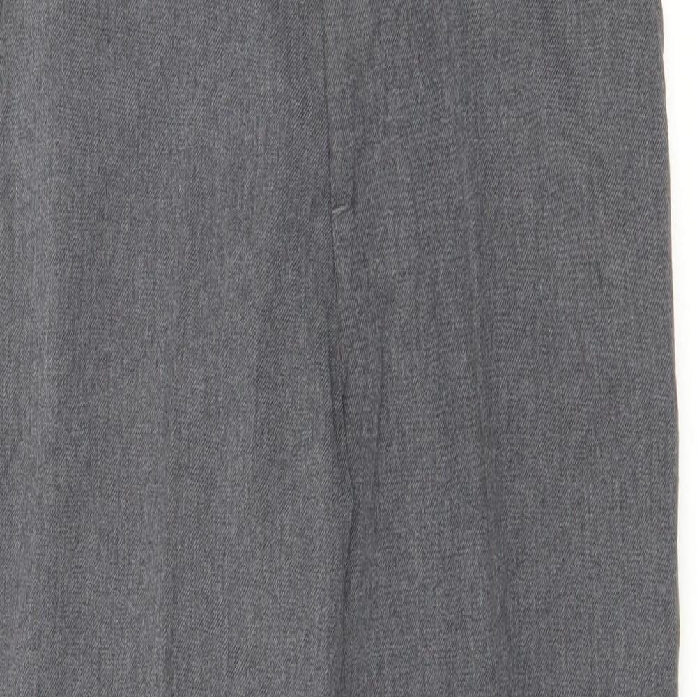 George Boys Grey  Polyester Cropped Trousers Size 8-9 Years  Regular Zip