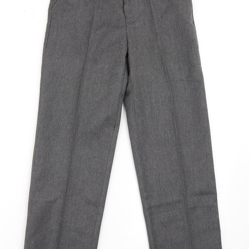 Top Class Boys Grey  Polyester Dress Pants Trousers Size 10 Years  Regular Zip - School Wear