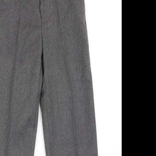Top Class Boys Grey  Polyester Dress Pants Trousers Size 10 Years  Regular Zip - School Wear