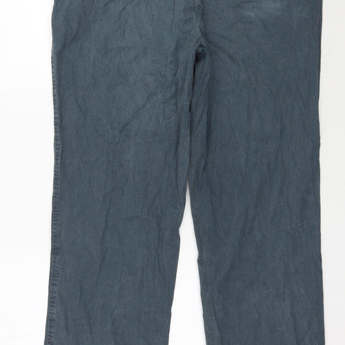 Douglas Mens Blue Striped Cotton Trousers  Size 38 in L31 in Regular Zip