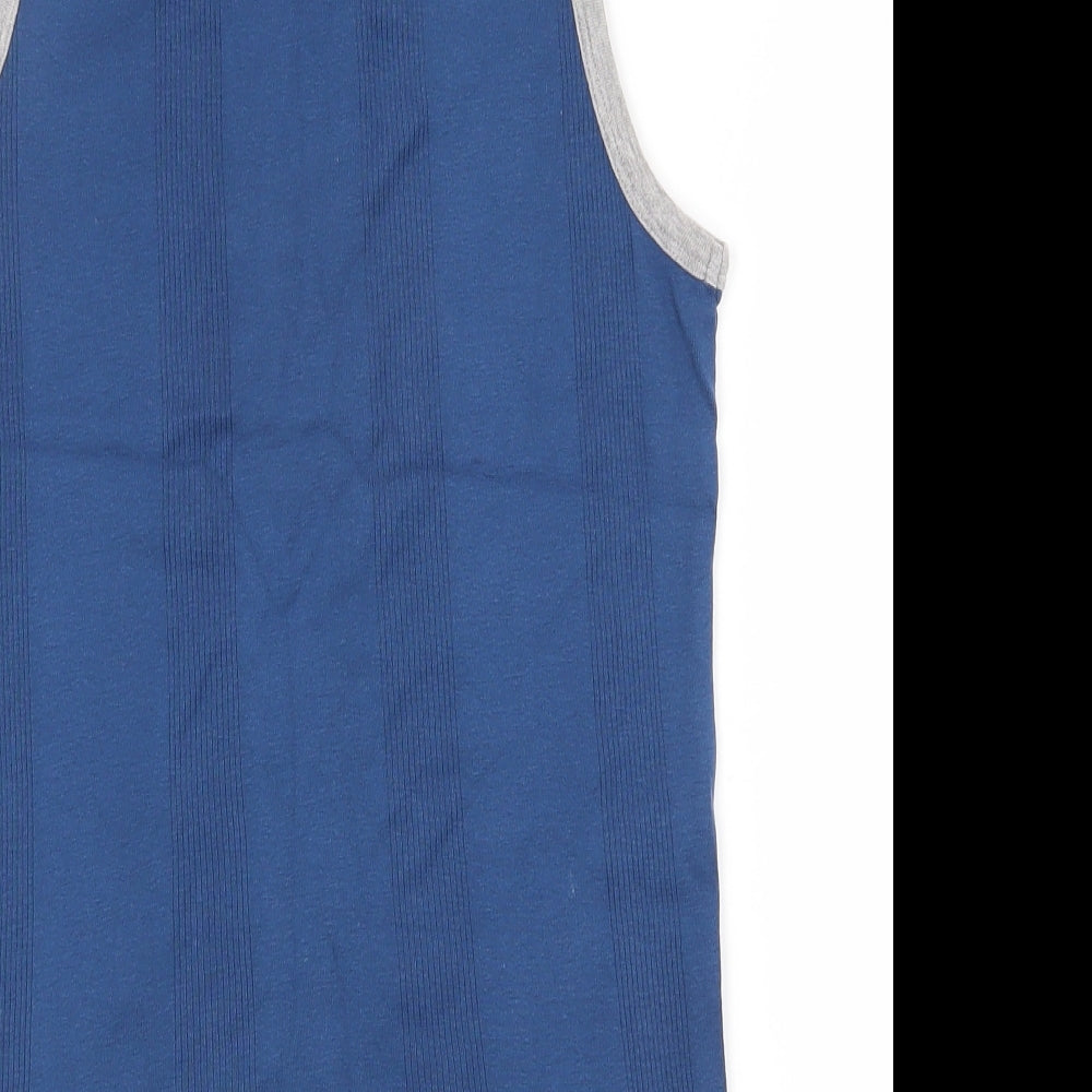 NEXT Mens Blue  100% Cotton Pullover Tank Size M Scoop Neck Pullover