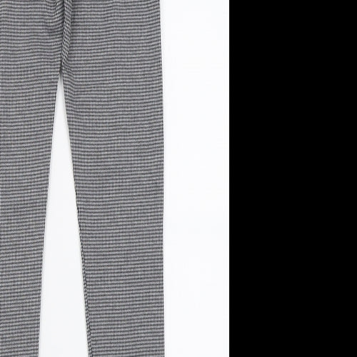 H&M Girls Black Plaid Polyester Capri Trousers Size 12-13 Years  Regular Zip