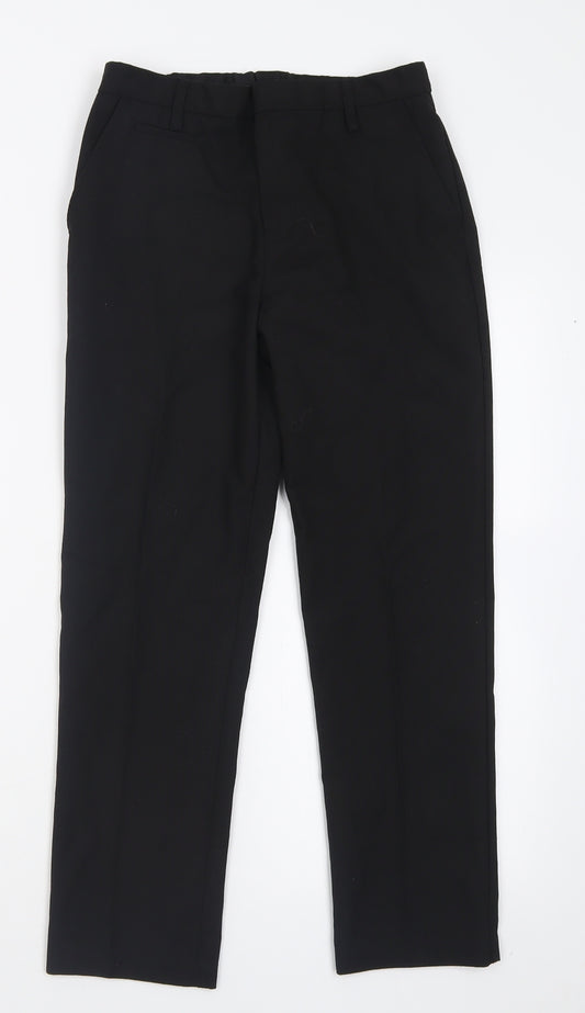 Marks and Spencer Boys Black  Polyester Capri Trousers Size 11-12 Years  Regular Hook & Eye - School Wear