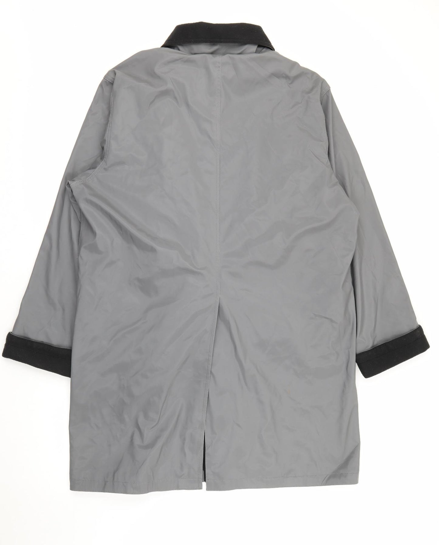 DENNIS Womens Grey   Rain Coat Coat Size L  Zip