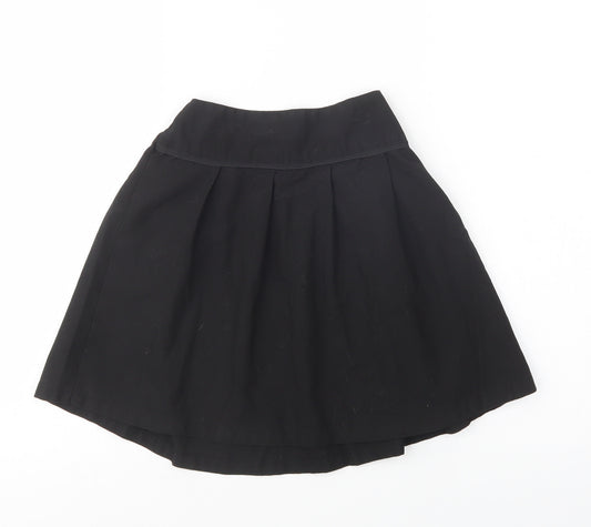 TU Girls Black  Polyester Pleated Skirt Size 7 Years  Regular  - School Wear
