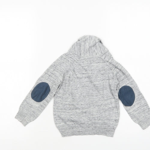 Primark Boys Grey Collared  Acrylic Pullover Jumper Size 2-3 Years  Pullover