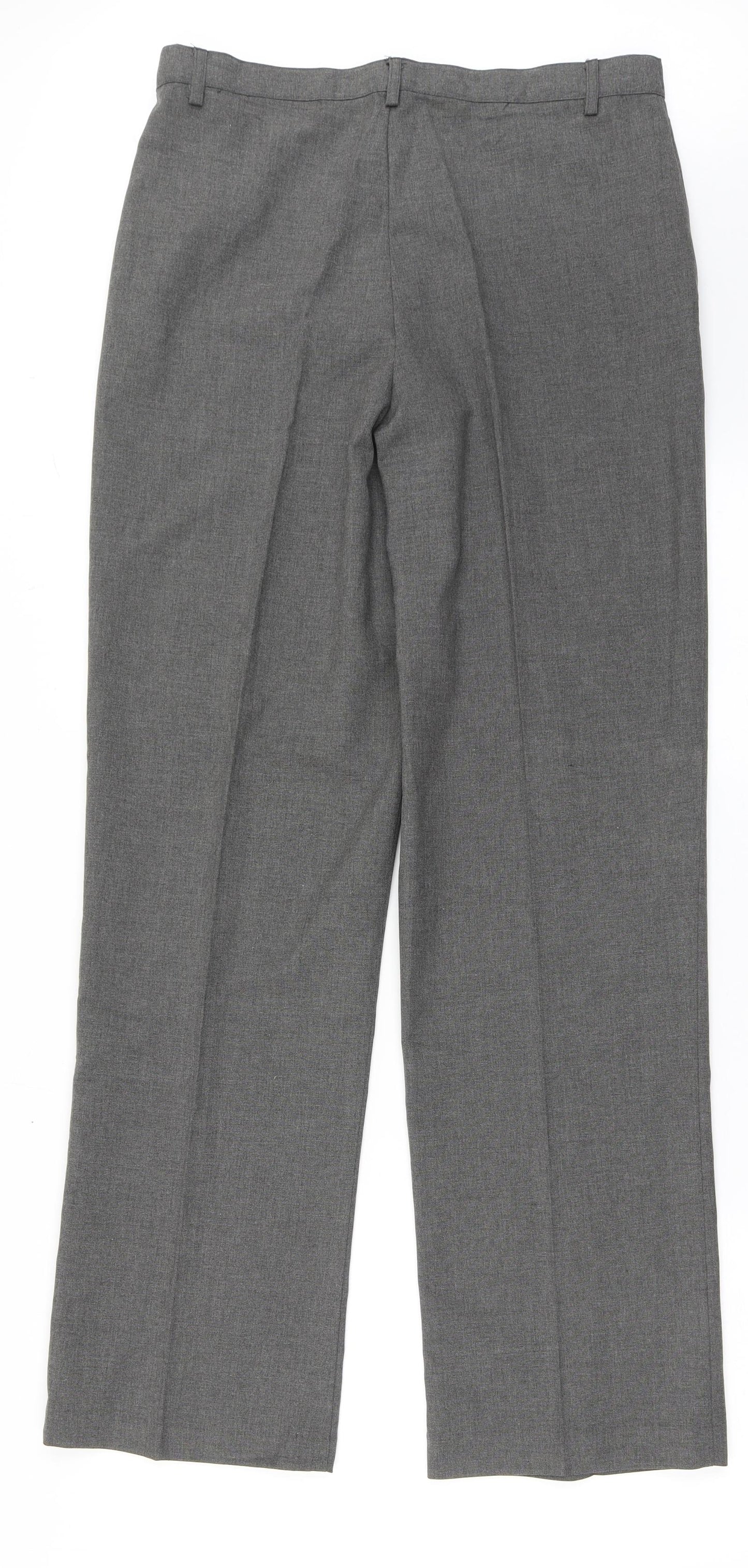 Debenhams Boys Grey  Polyester Dress Pants Trousers Size 16 Years  Regular Zip - School Wear