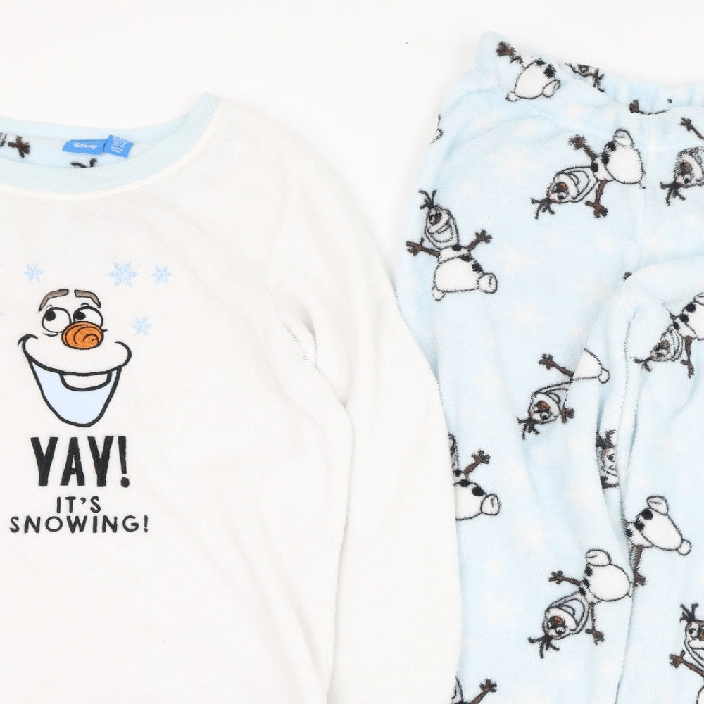 Primark Womens Blue Polyester Pyjama Set Size 6 Frozen Olaf