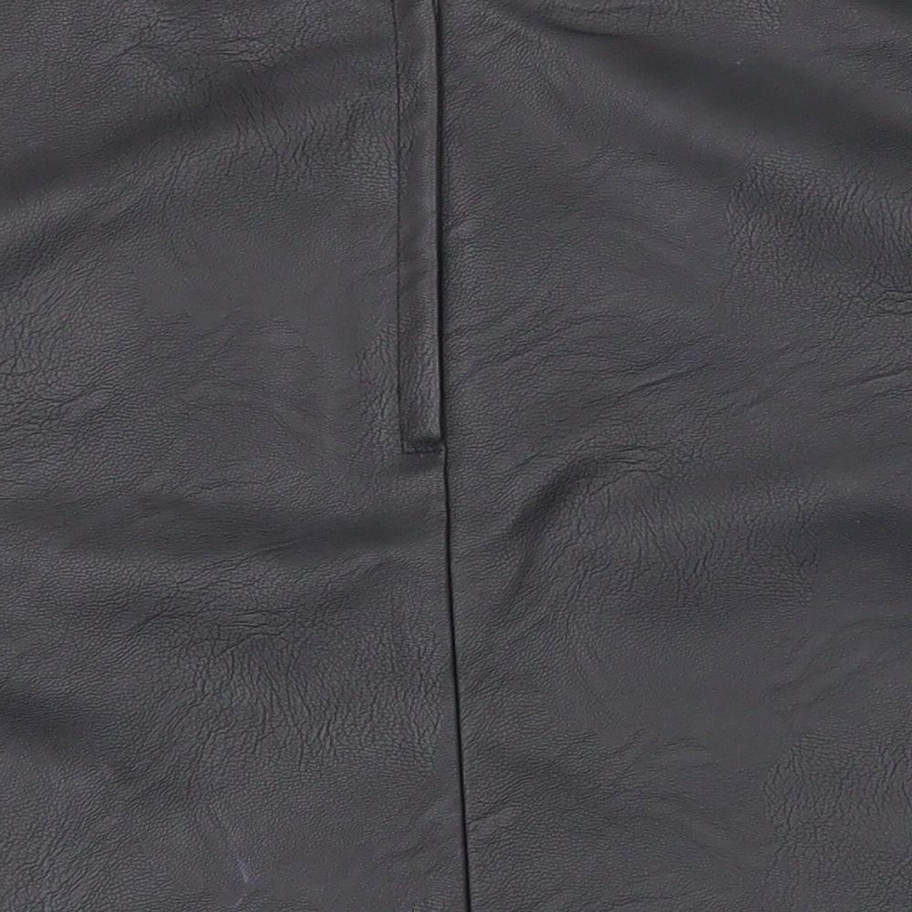 F&F Girls Black  Polyurethane A-Line Skirt Size 10-11 Years  Regular Zip