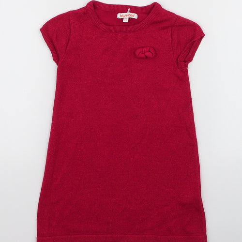 Blue Zoo Girls Red  Viscose A-Line  Size 2-3 Years  Round Neck Pullover