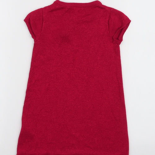 Blue Zoo Girls Red  Viscose A-Line  Size 2-3 Years  Round Neck Pullover