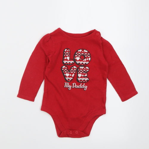 Garanimals Baby Red  Cotton Babygrow One-Piece Size 12 Months  Button - Love My Daddy