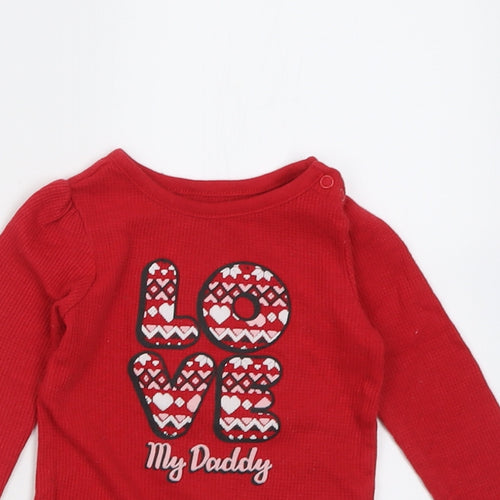 Garanimals Baby Red  Cotton Babygrow One-Piece Size 12 Months  Button - Love My Daddy