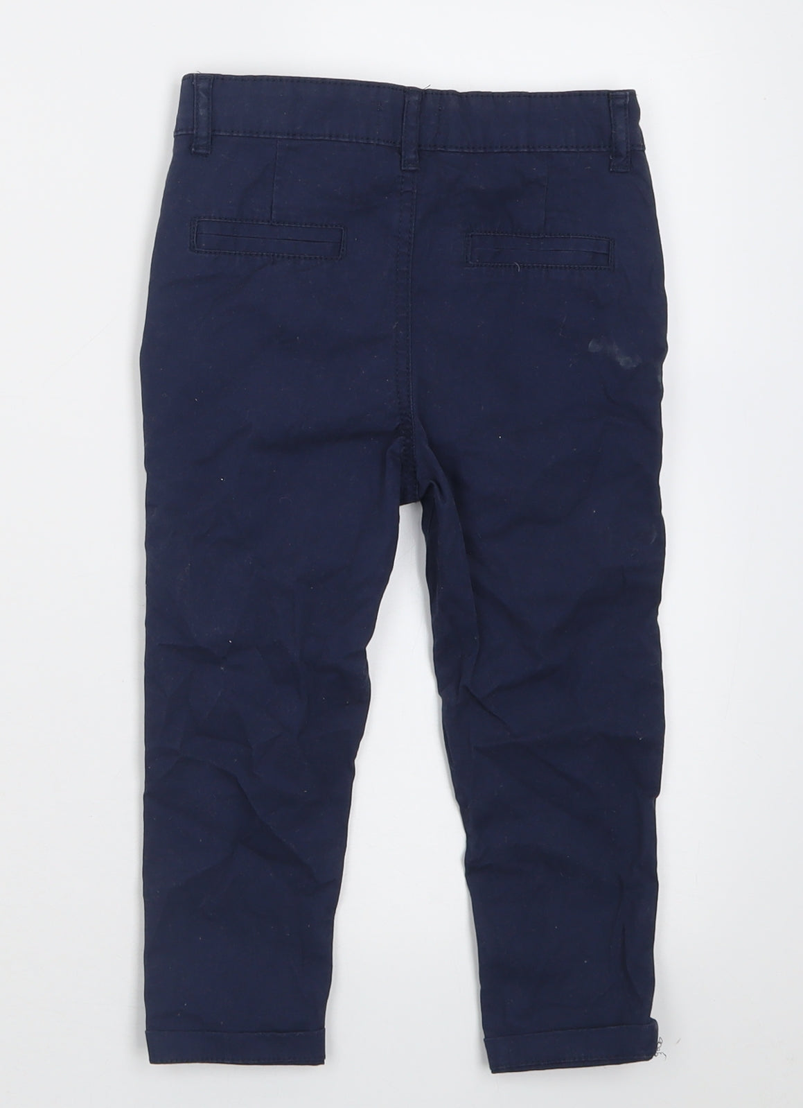 Primark Boys Blue  Cotton Capri Trousers Size 2 Years  Regular Button