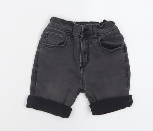 TU Boys Grey  Cotton Bermuda Shorts Size 7 Years  Regular Buckle