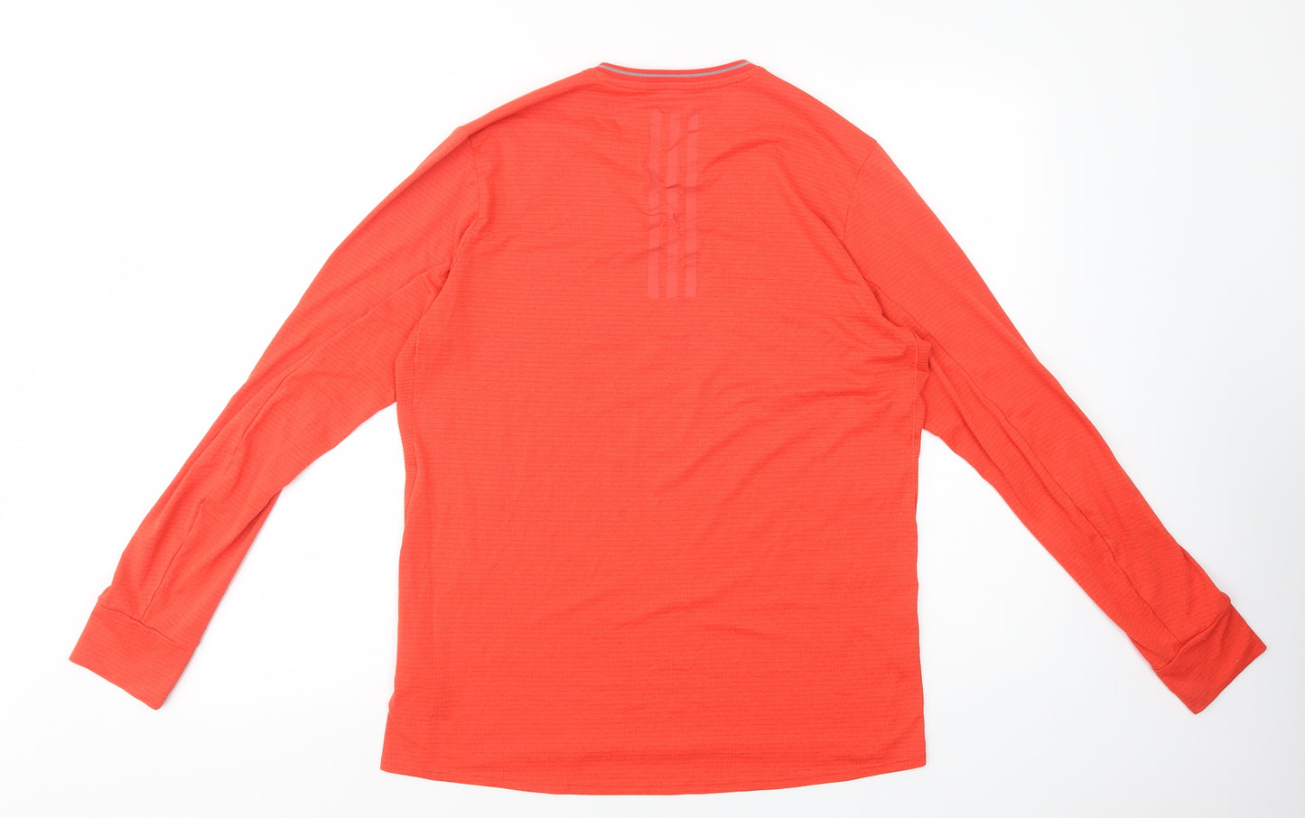 adidas Mens Orange  Polyester Pullover T-Shirt Size M Crew Neck Pullover