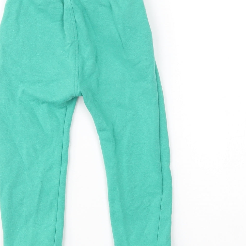 Matalan Girls Green  Cotton Jogger Trousers Size 3-4 Years  Regular Drawstring