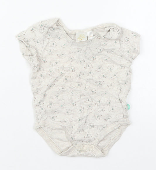 Jainco Baby Beige  Cotton Babygrow One-Piece Size 3-6 Months  Button - Bears