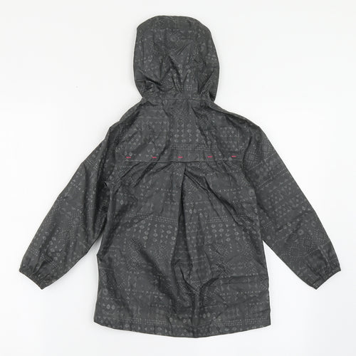 DECATHLON Girls Grey   Anorak Coat Size 4-5 Years  Zip