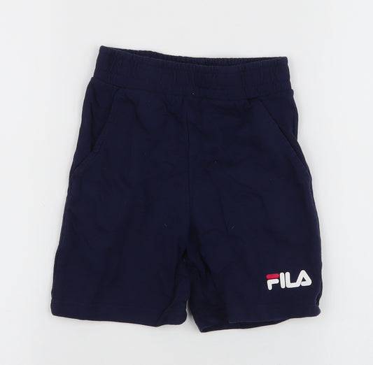 FILA Boys Blue  100% Cotton Sweat Shorts Size 2-3 Years  Regular Drawstring