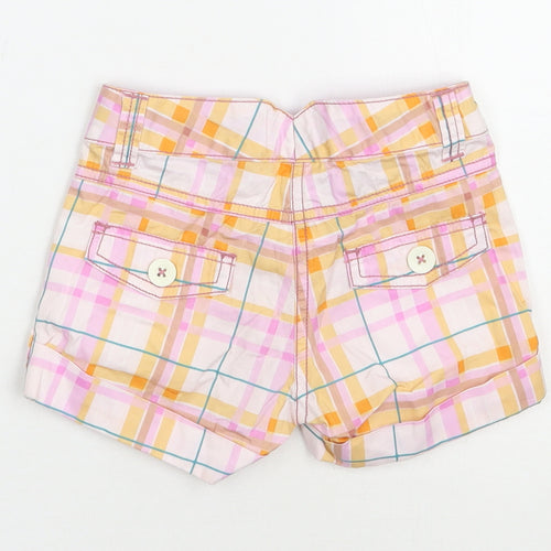 NEXT Girls Multicoloured Plaid Cotton Chino Shorts Size 3 Years  Regular Zip