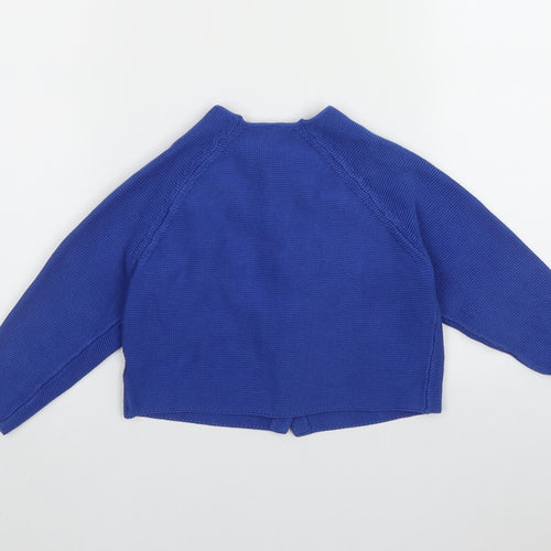 George Boys Blue Round Neck  100% Cotton Cardigan Jumper Size 4-5 Years  Button