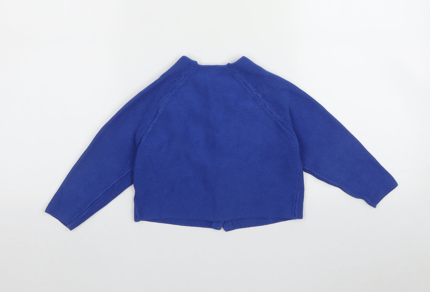 George Boys Blue Round Neck  100% Cotton Cardigan Jumper Size 4-5 Years  Button
