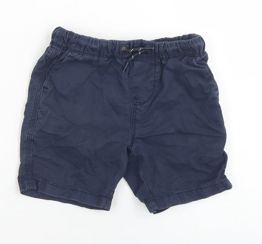 NEXT Boys Blue  Cotton Bermuda Shorts Size 4 Years  Regular Drawstring